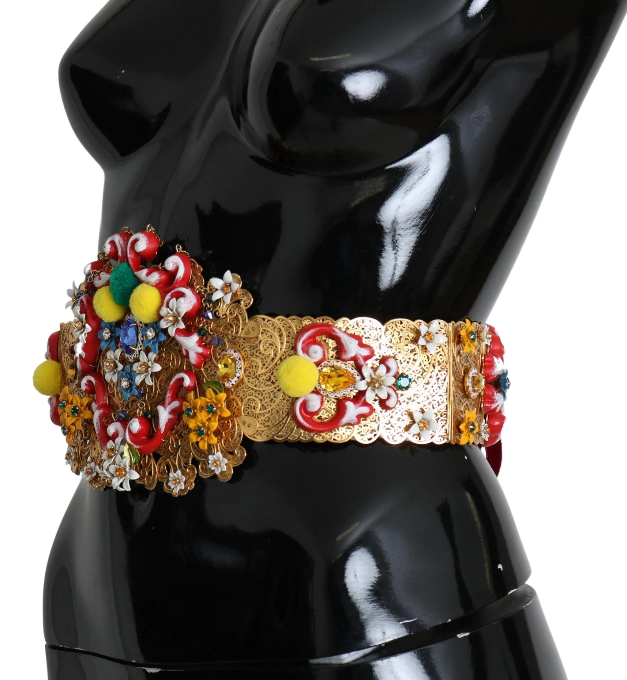 Dolce & Gabbana multicolor Embellished Floral Crystal Wide Waist Belt by Dolce & Gabbana