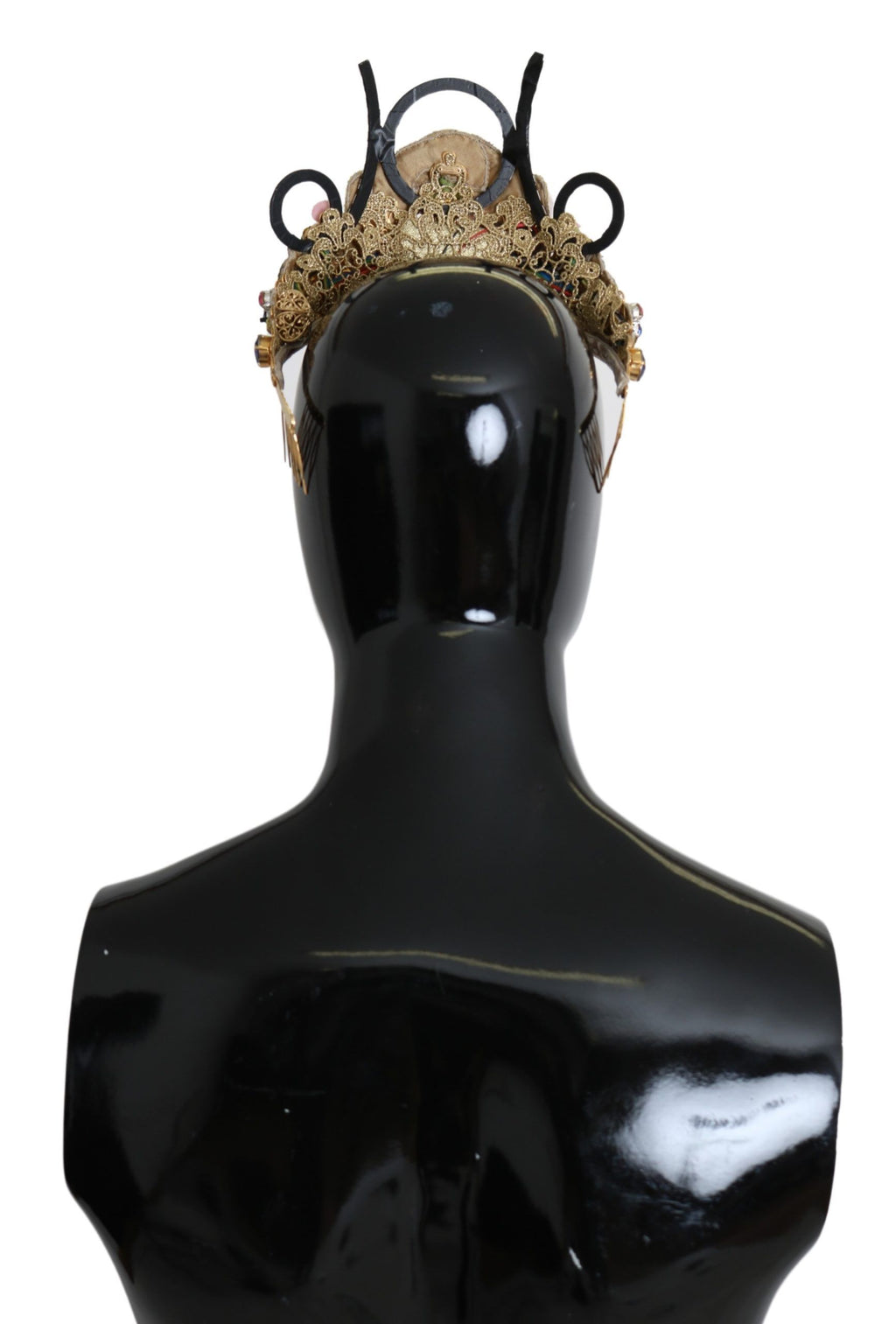 Dolce & Gabbana Gold Brass Floral Crystals LED Lights Crown Tiara Diadem by Dolce & Gabbana