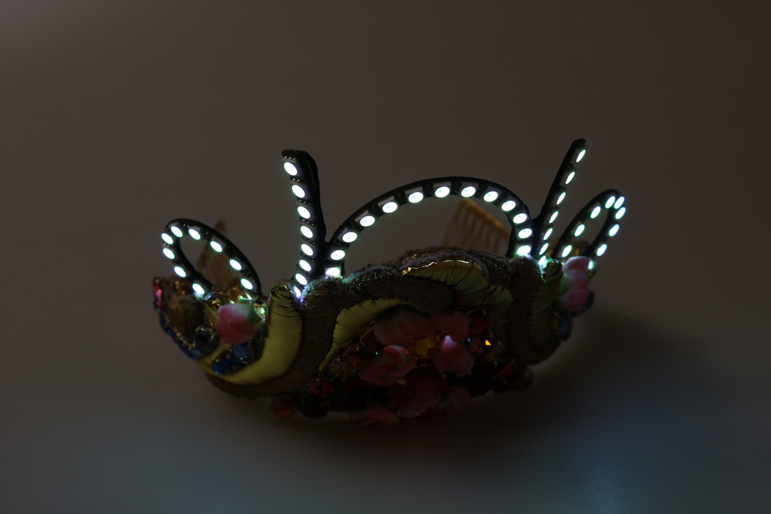 Dolce & Gabbana Gold Brass Floral Crystals LED Lights Crown Tiara Diadem by Dolce & Gabbana