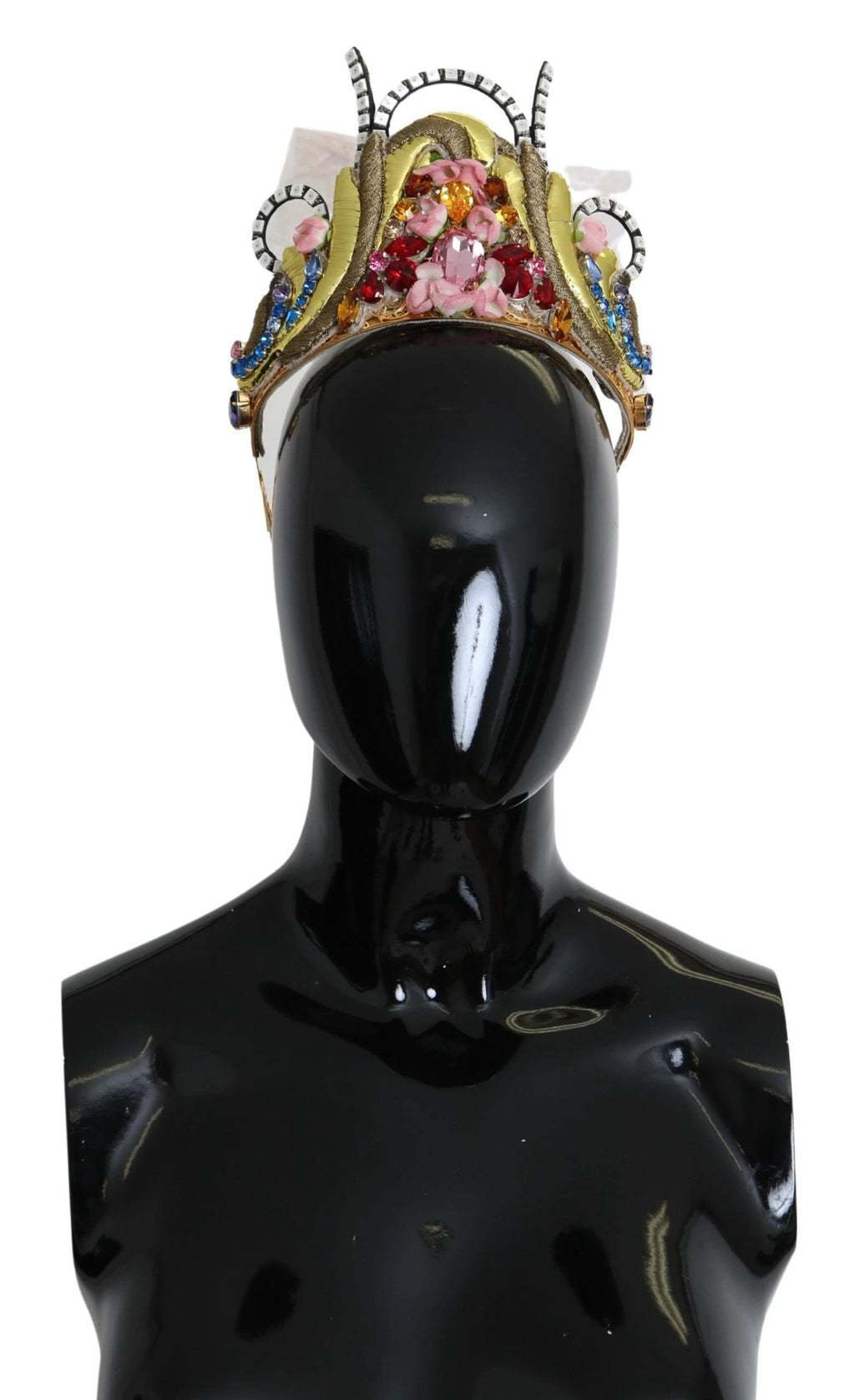 Dolce & Gabbana Gold Brass Floral Crystals LED Lights Crown Tiara Diadem by Dolce & Gabbana