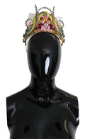 Dolce & Gabbana Gold Brass Floral Crystals LED Lights Crown Tiara Diadem by Dolce & Gabbana