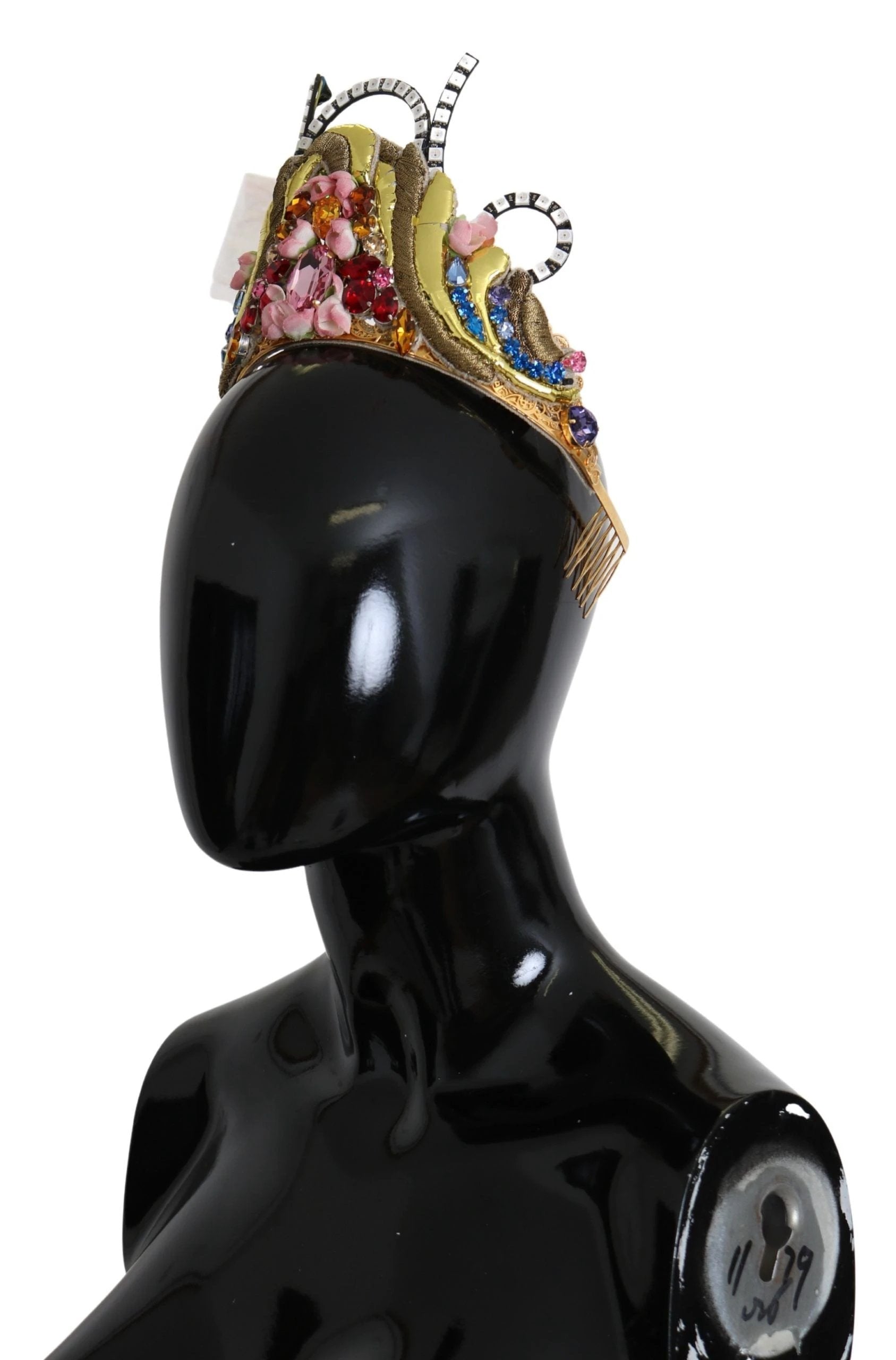 Dolce & Gabbana Gold Brass Floral Crystals LED Lights Crown Tiara Diadem by Dolce & Gabbana