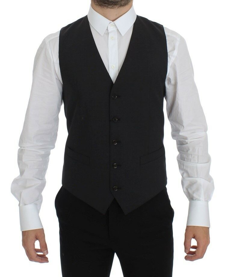 Dolce & Gabbana Gray Wool Stretch Dress Blazer Vest by Dolce & Gabbana
