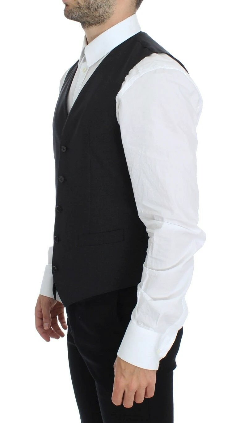 Dolce & Gabbana Gray Wool Stretch Dress Blazer Vest by Dolce & Gabbana