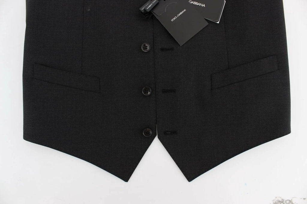 Dolce & Gabbana Gray Wool Stretch Dress Blazer Vest by Dolce & Gabbana