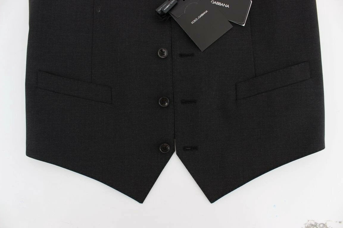 Dolce & Gabbana Gray Wool Stretch Dress Blazer Vest by Dolce & Gabbana