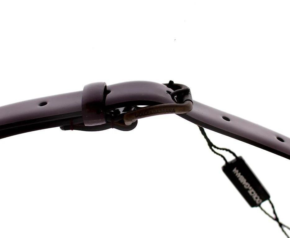 Dolce & Gabbana Purple Leather Logo Cintura Gürtel Belt by Dolce & Gabbana