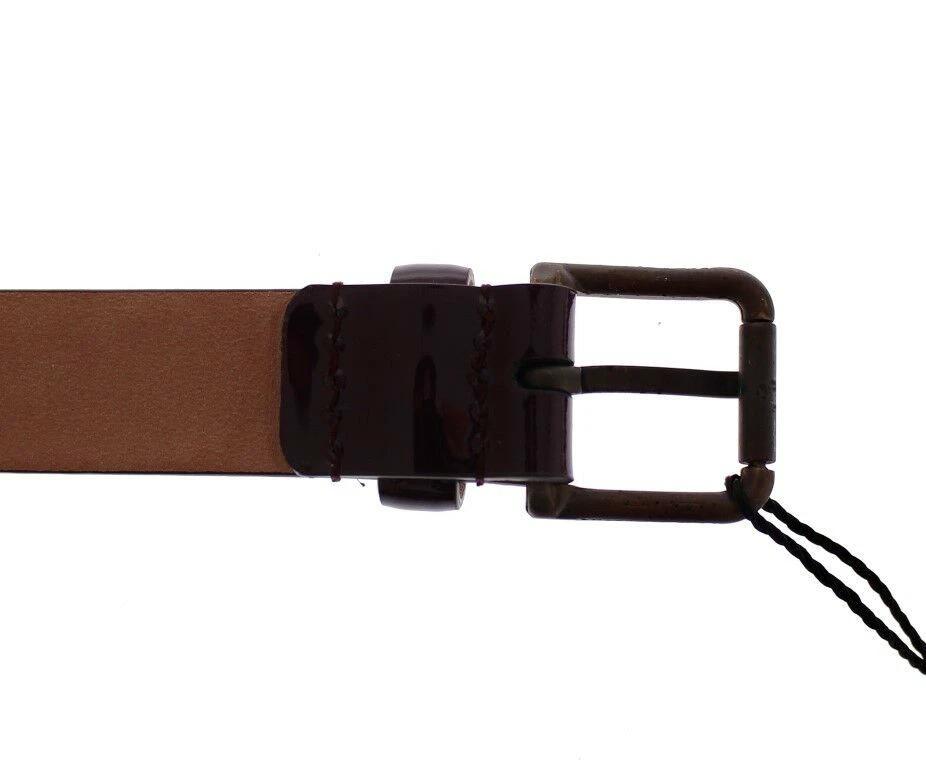 Dolce & Gabbana Purple Leather Logo Cintura Gürtel Belt by Dolce & Gabbana