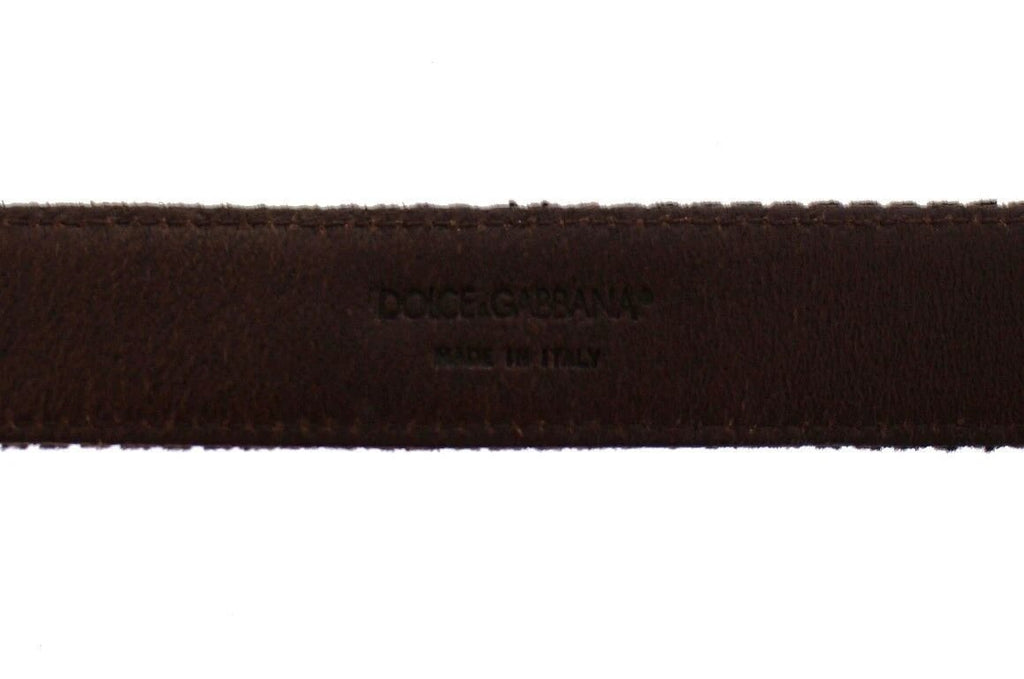 Dolce & Gabbana Brown Leather Logo Cintura Gürtel Belt by Dolce & Gabbana