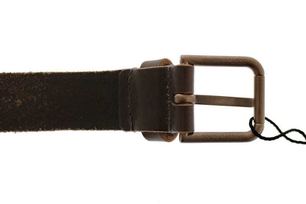 Dolce & Gabbana Brown Leather Logo Cintura Gürtel Belt by Dolce & Gabbana