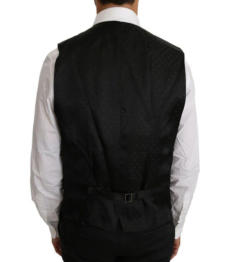 Dolce & Gabbana Black Solid Wool Silk Vest by Dolce & Gabbana
