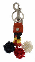 Dolce & Gabbana Multicolor Raffia Leather Clasp Finder Chain Keyring by Dolce & Gabbana