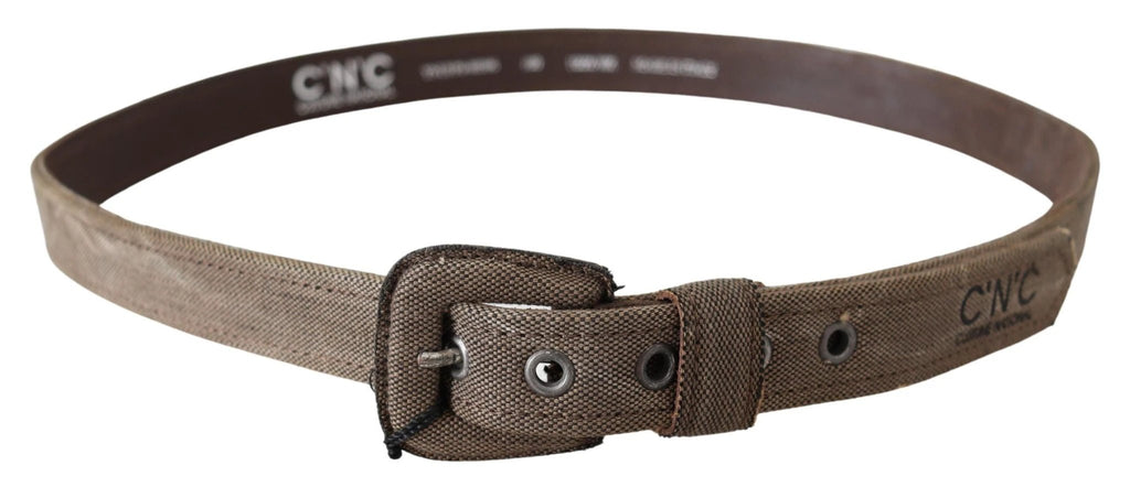 Costume National Brown Leather Logo Buckle Waist Belt by Costume National