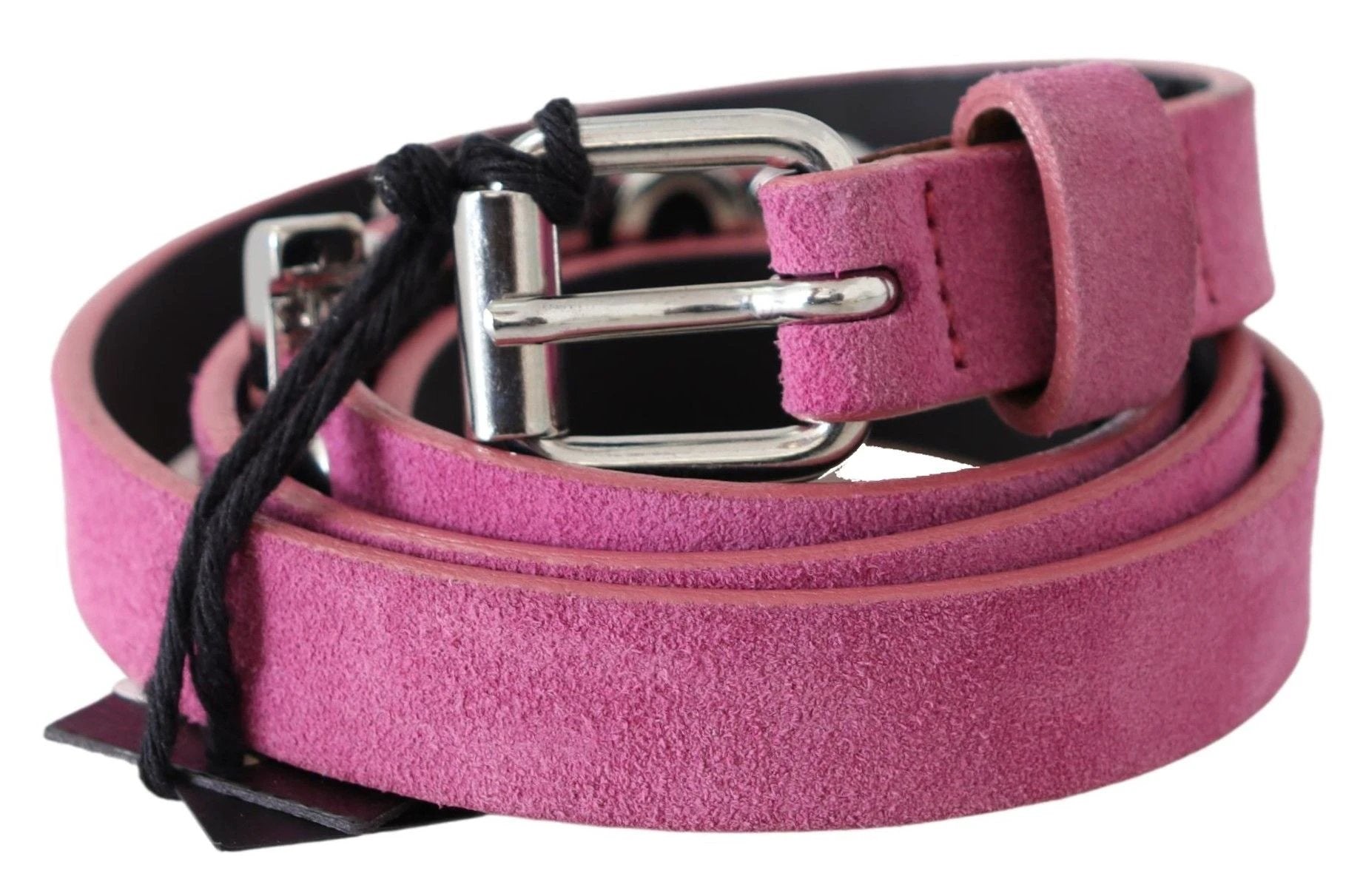 Just Cavalli Pink Silver Chrome Metal Buckle Waist Belt by Just Cavalli