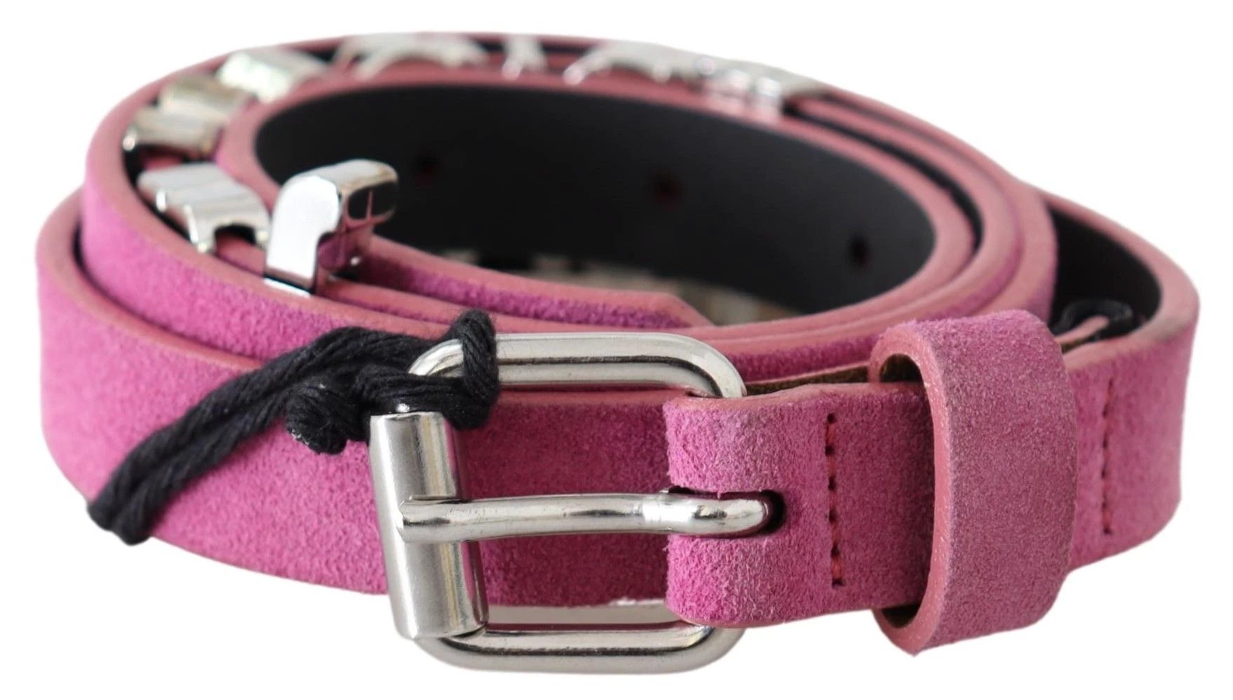 Just Cavalli Pink Silver Chrome Metal Buckle Waist Belt by Just Cavalli