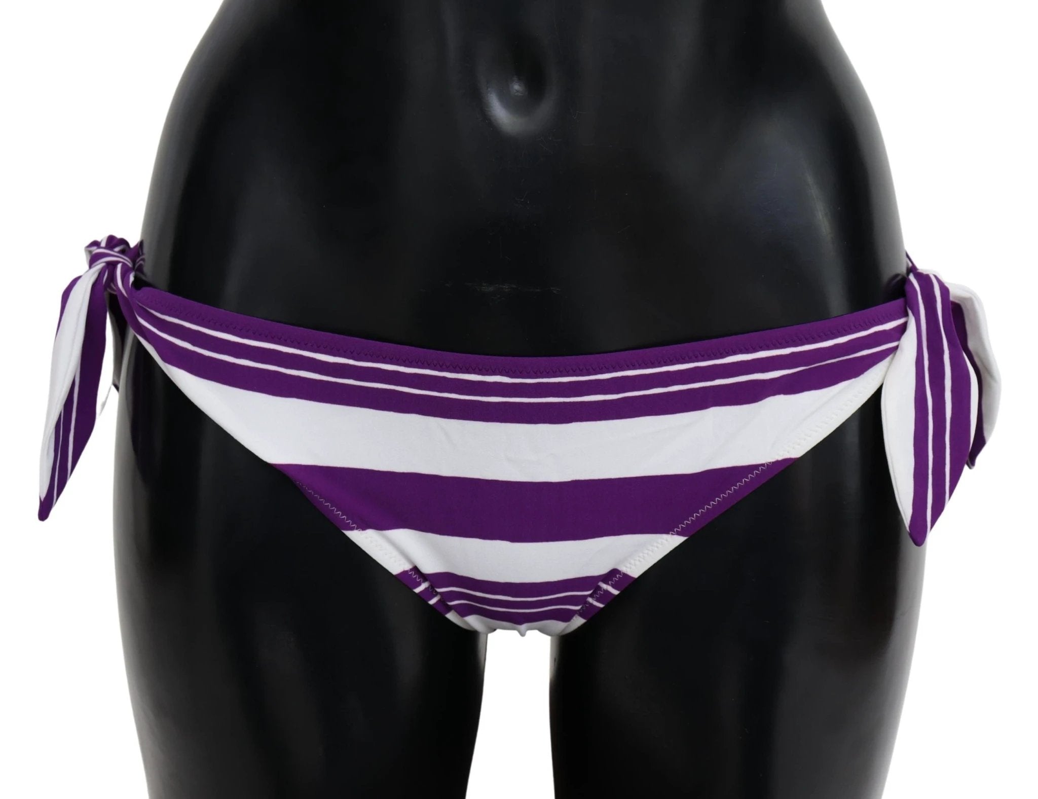 Dolce & Gabbana Purple White Stripes Beachwear Bikini Bottom by Dolce & Gabbana