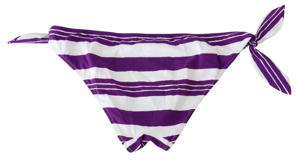 Dolce & Gabbana Purple White Stripes Beachwear Bikini Bottom by Dolce & Gabbana