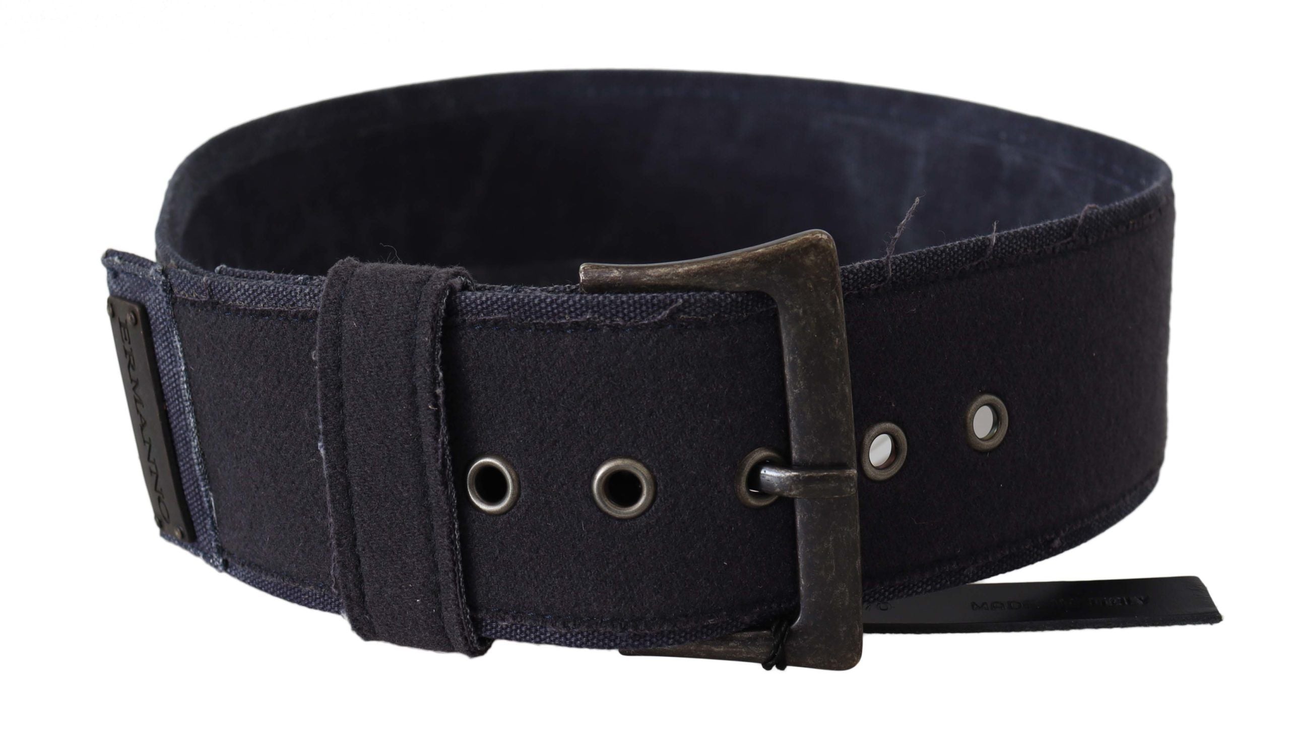 Ermanno Scervino Black Leather Wide Buckle Waist Luxury Belt by Ermanno Scervino