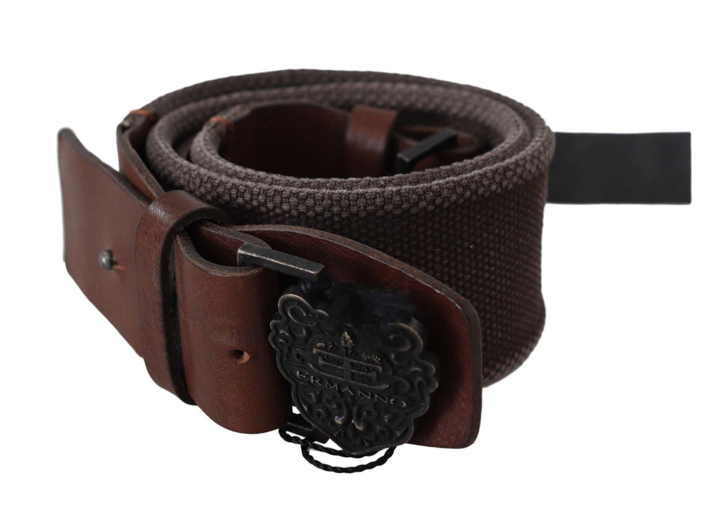 Ermanno Scervino Dark Brown Leather Wide Buckle Waist Belt by Ermanno Scervino