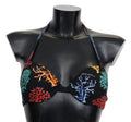 Dolce & Gabbana Black Corals Print Women Beachwear Bikini Tops by Dolce & Gabbana