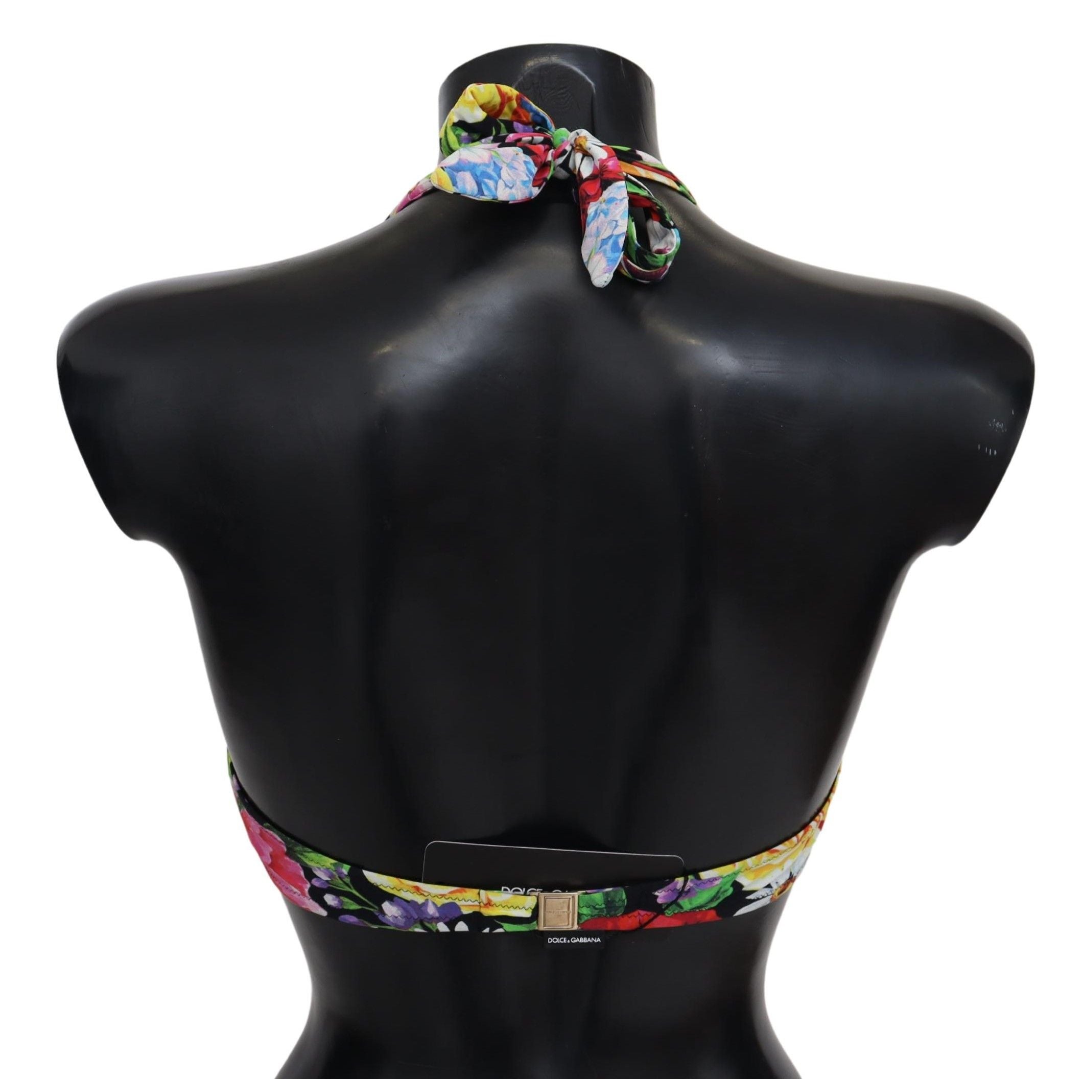 Dolce & Gabbana Multicolor Floral Print Swimwear Bikini Tops by Dolce & Gabbana