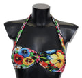 Dolce & Gabbana Multicolor Floral Print Swimwear Bikini Tops by Dolce & Gabbana