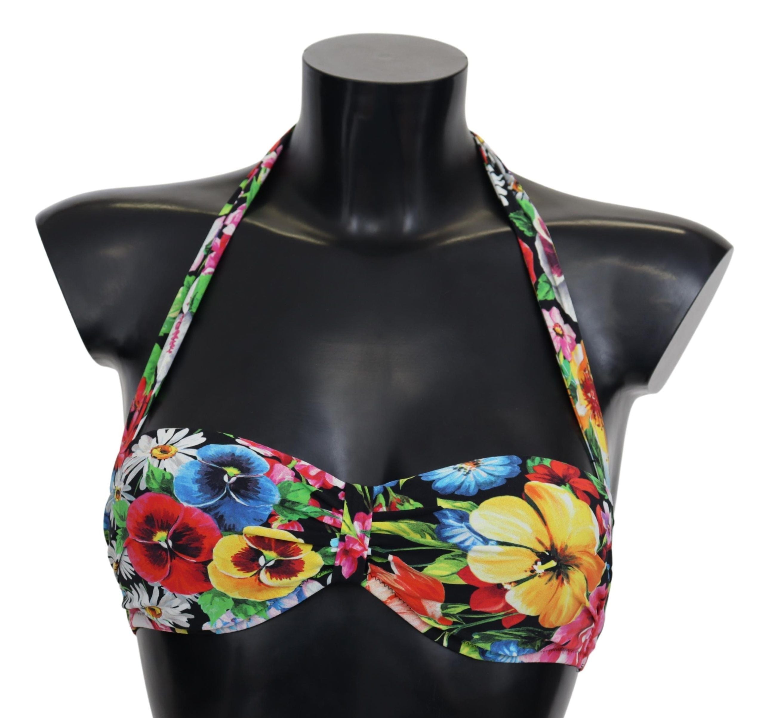 Dolce & Gabbana Multicolor Floral Print Swimwear Bikini Tops by Dolce & Gabbana