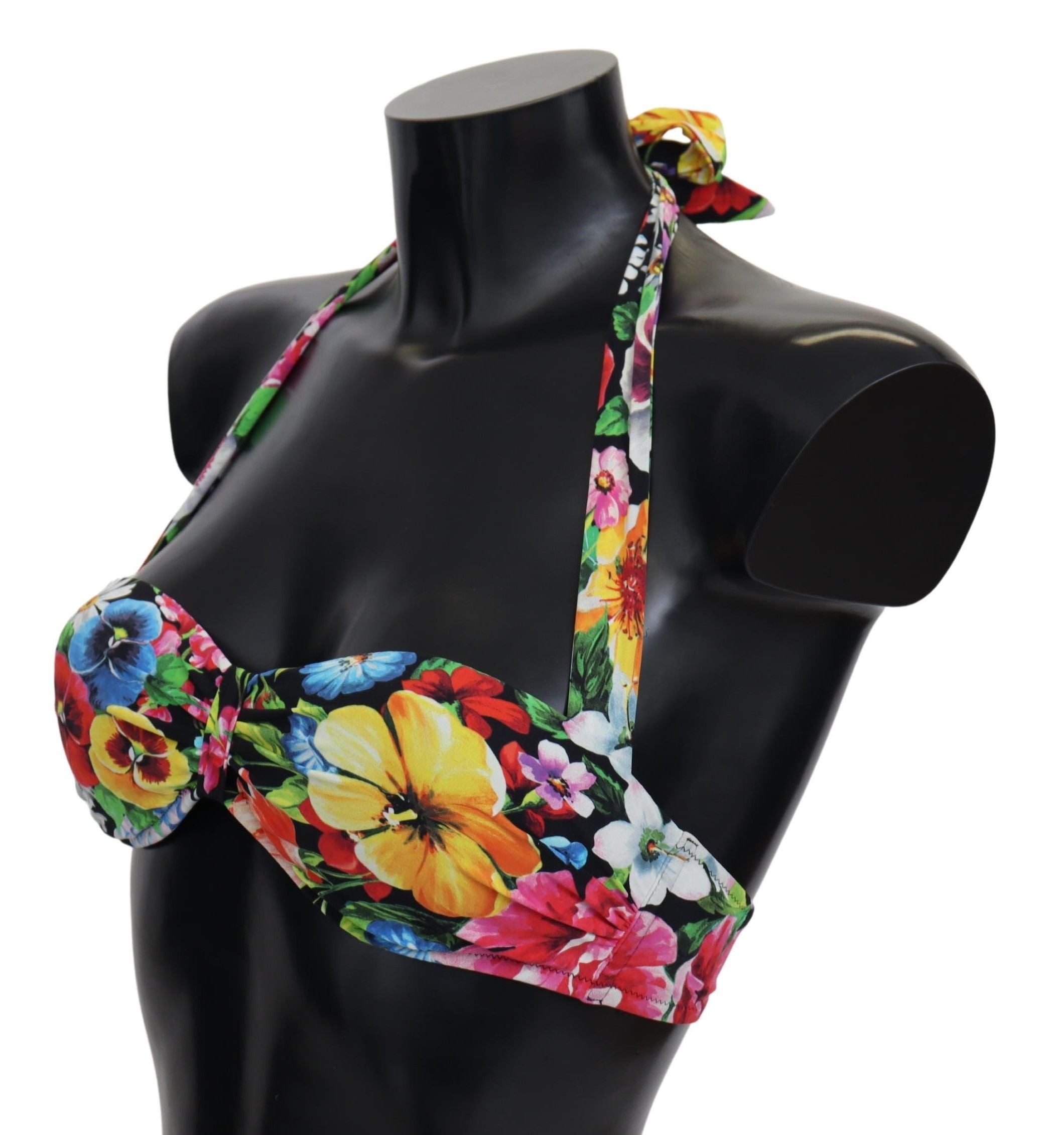 Dolce & Gabbana Multicolor Floral Print Swimwear Bikini Tops by Dolce & Gabbana