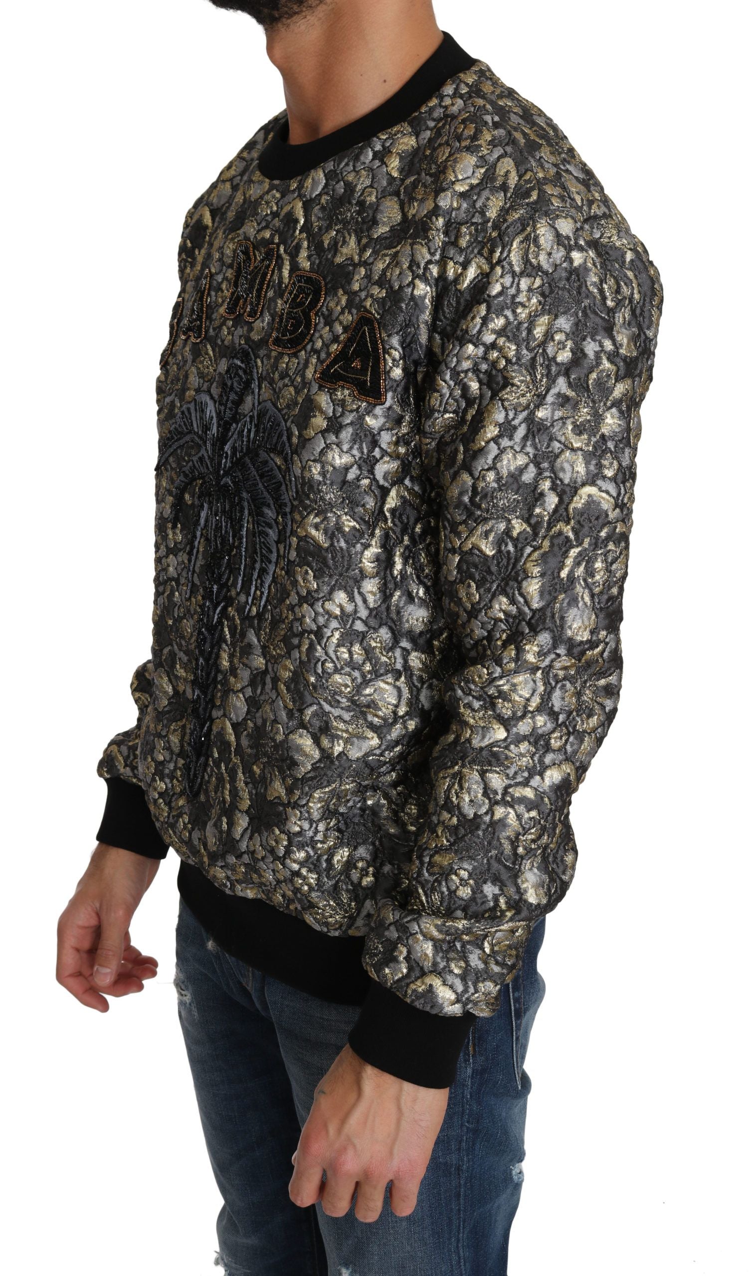 Dolce & Gabbana Multicolor SAMBA Jacquard Palmtree Pullover Sweater by Dolce & Gabbana