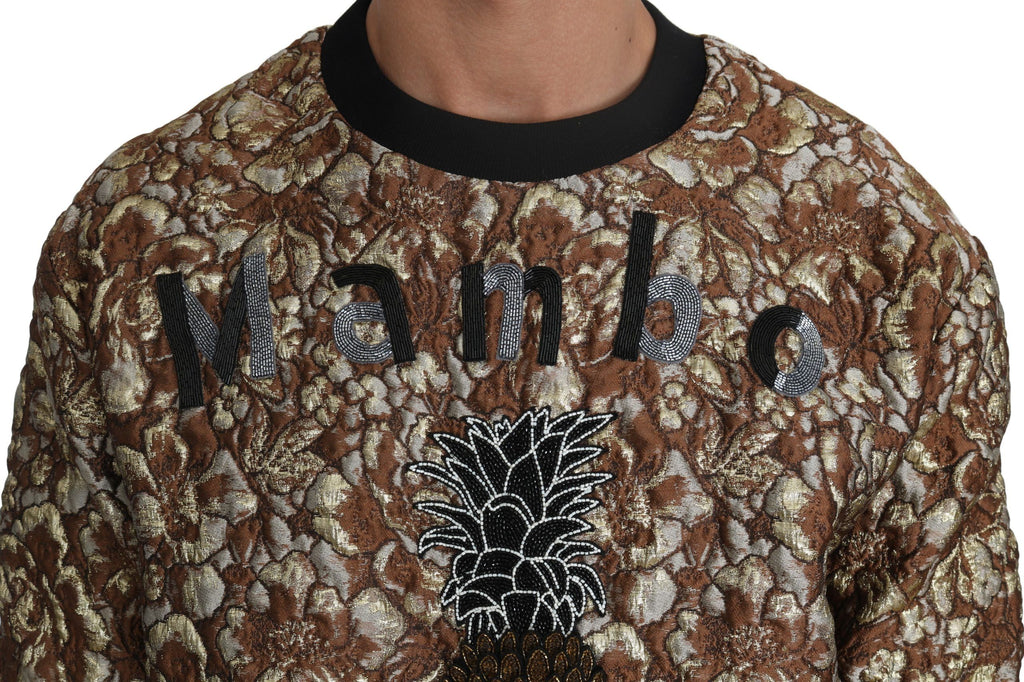 Dolce & Gabbana Multicolor MAMBO Jacquard Pineapple Pullover Sweater by Dolce & Gabbana