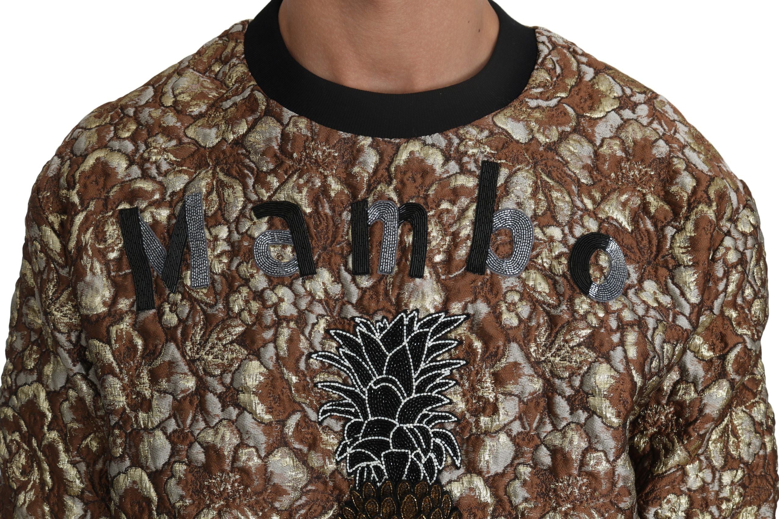 Dolce & Gabbana Multicolor MAMBO Jacquard Pineapple Pullover Sweater by Dolce & Gabbana