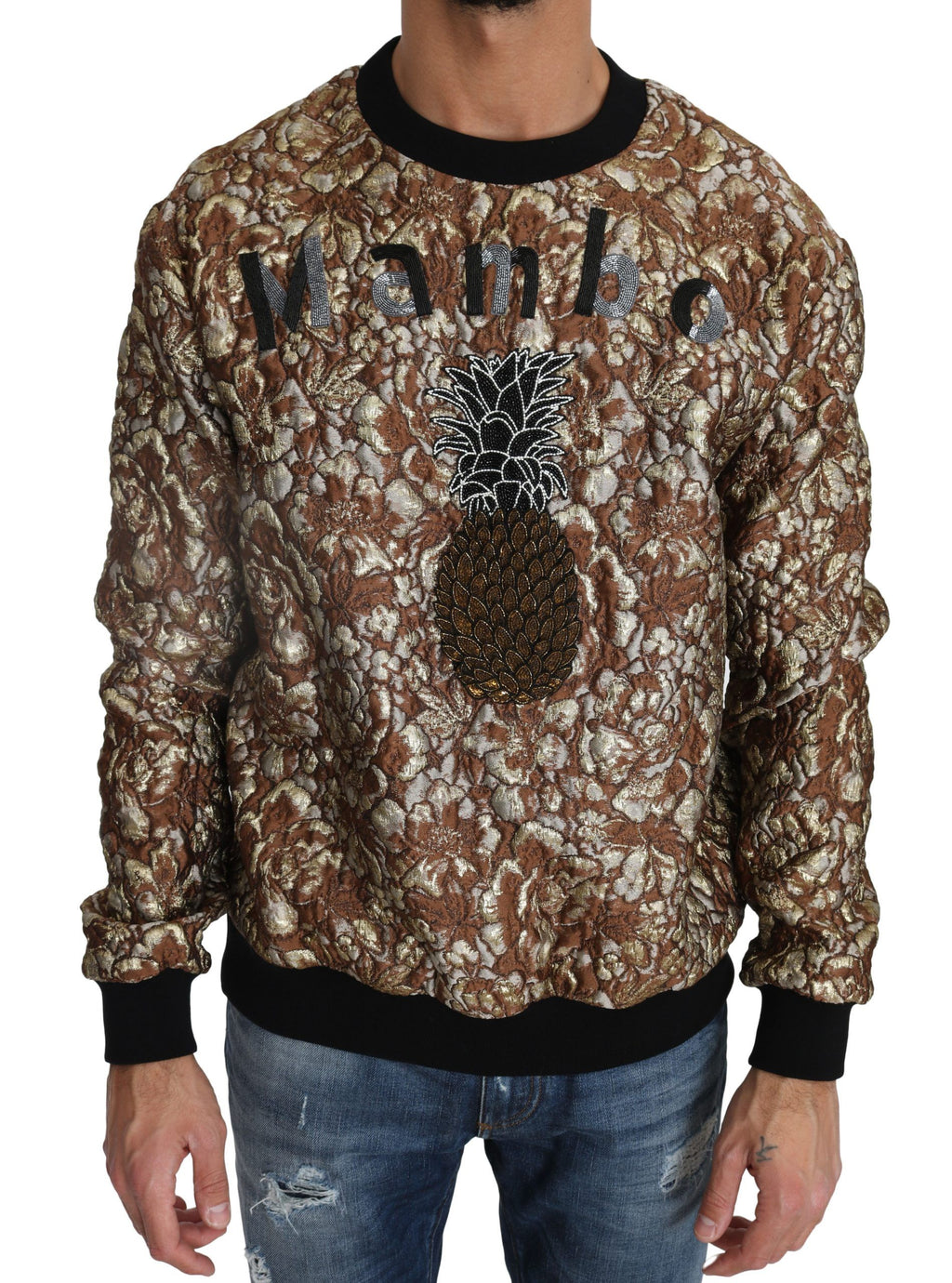 Dolce & Gabbana Multicolor MAMBO Jacquard Pineapple Pullover Sweater by Dolce & Gabbana