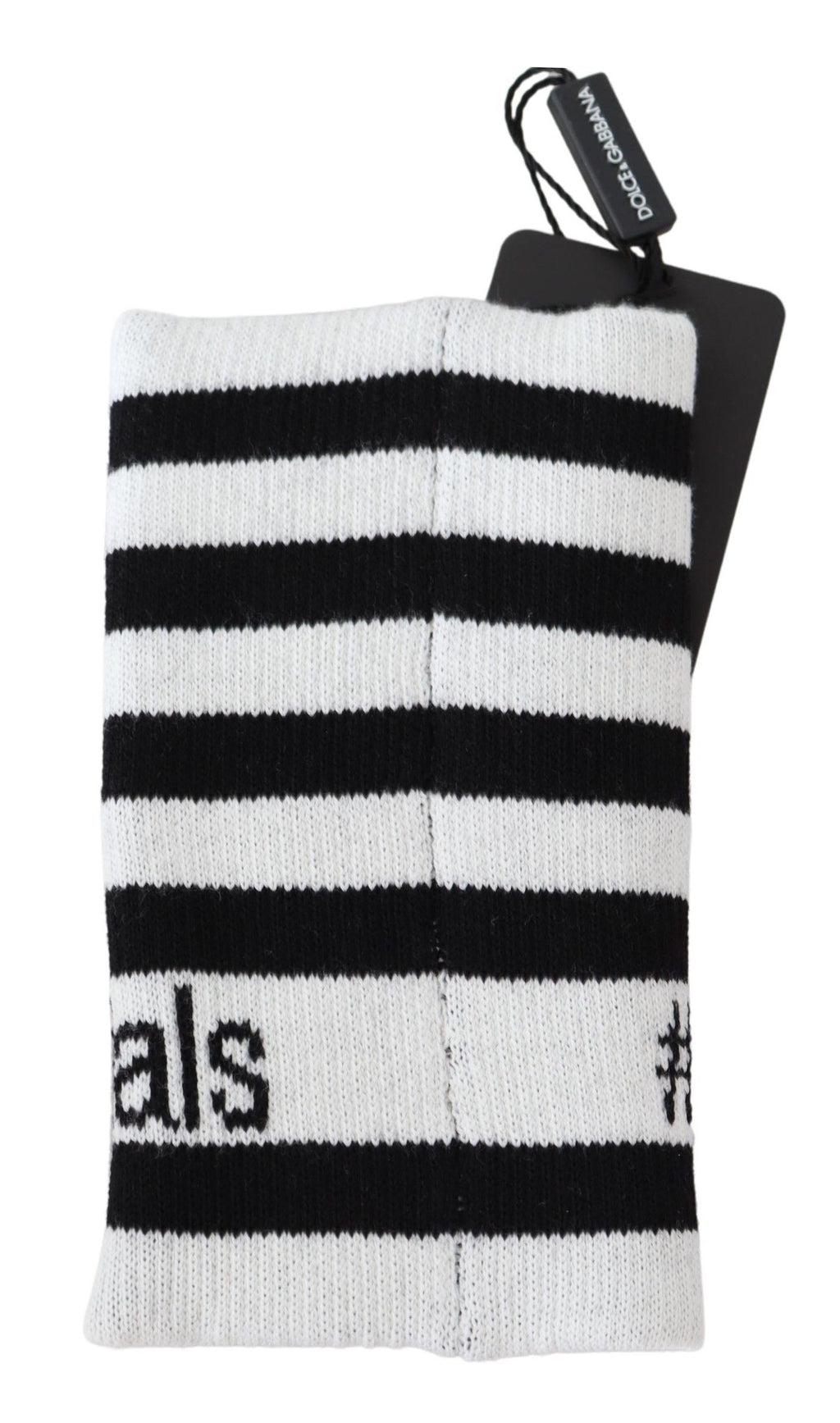 Dolce & Gabbana Black White Wool DGMillennials Wristband Wrap by Dolce & Gabbana
