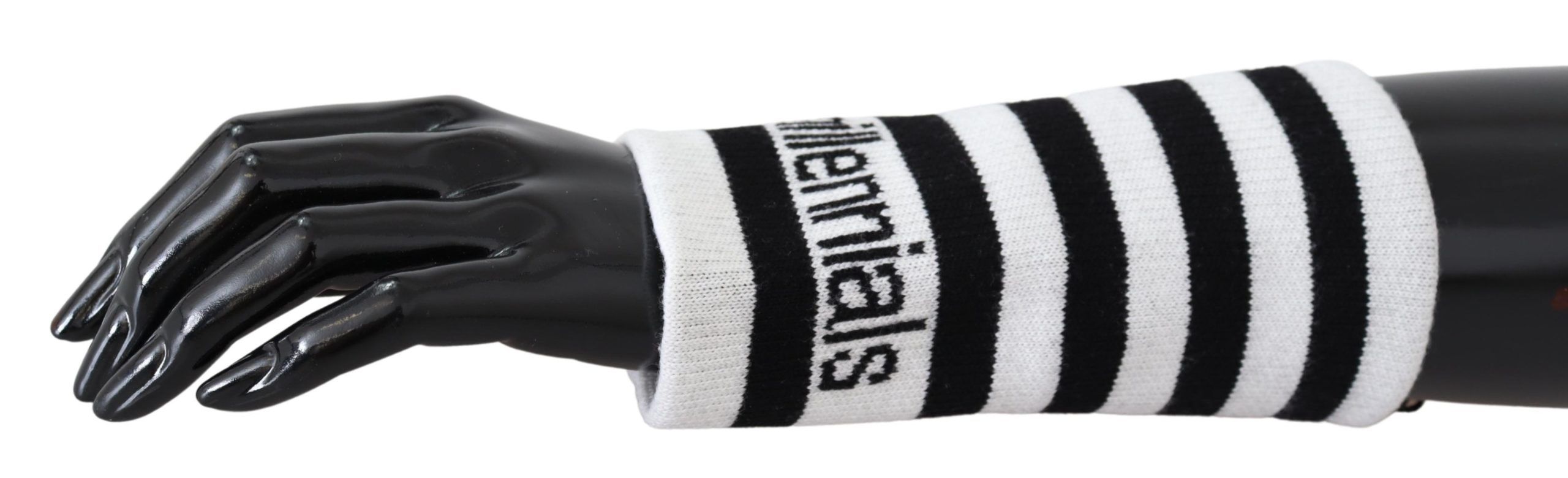 Dolce & Gabbana Black White Wool DGMillennials Wristband Wrap by Dolce & Gabbana