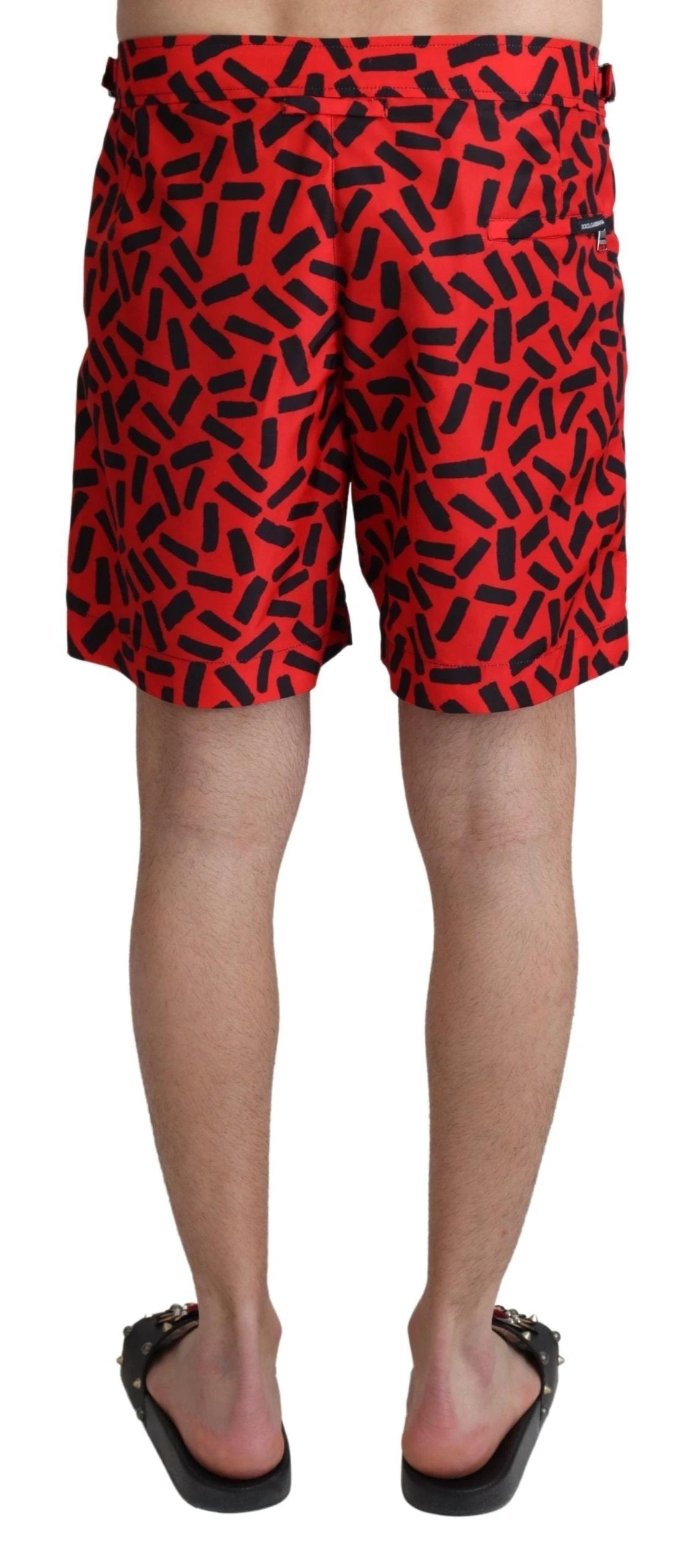 Dolce & Gabbana Red Patterned Beachwear Shorts Swimwear by Dolce & Gabbana