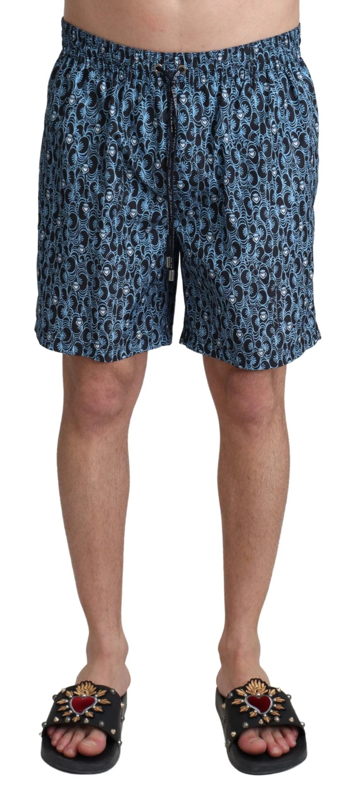 Dolce & Gabbana Blue Patterned Print Beachwear Shorts Swimwear by Dolce & Gabbana