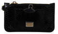 Dolce & Gabbana Black Leather Coin Purse Wristlet Mirror Agnese Wallet by Dolce & Gabbana