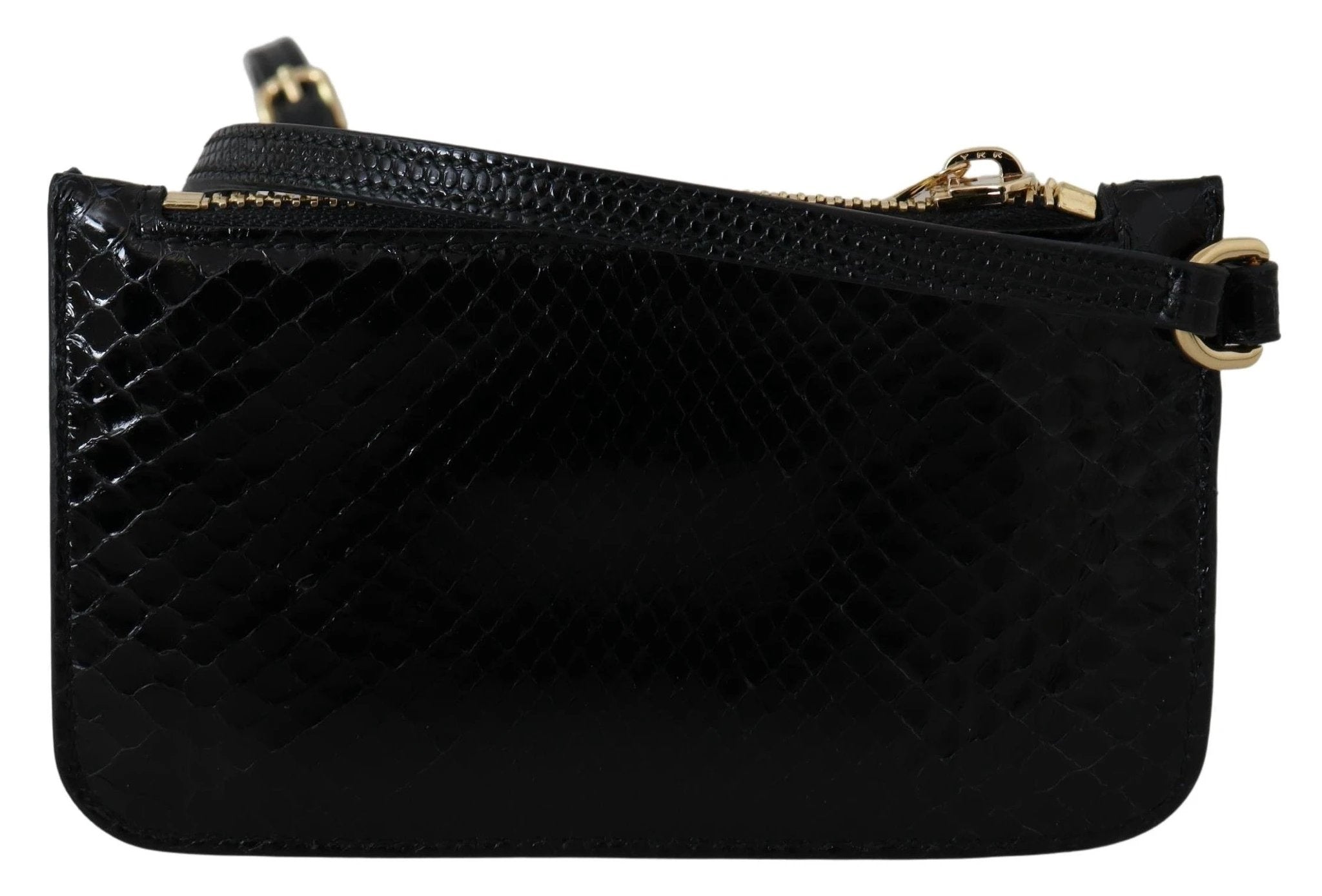 Dolce & Gabbana Black Leather Coin Purse Wristlet Mirror Agnese Wallet by Dolce & Gabbana