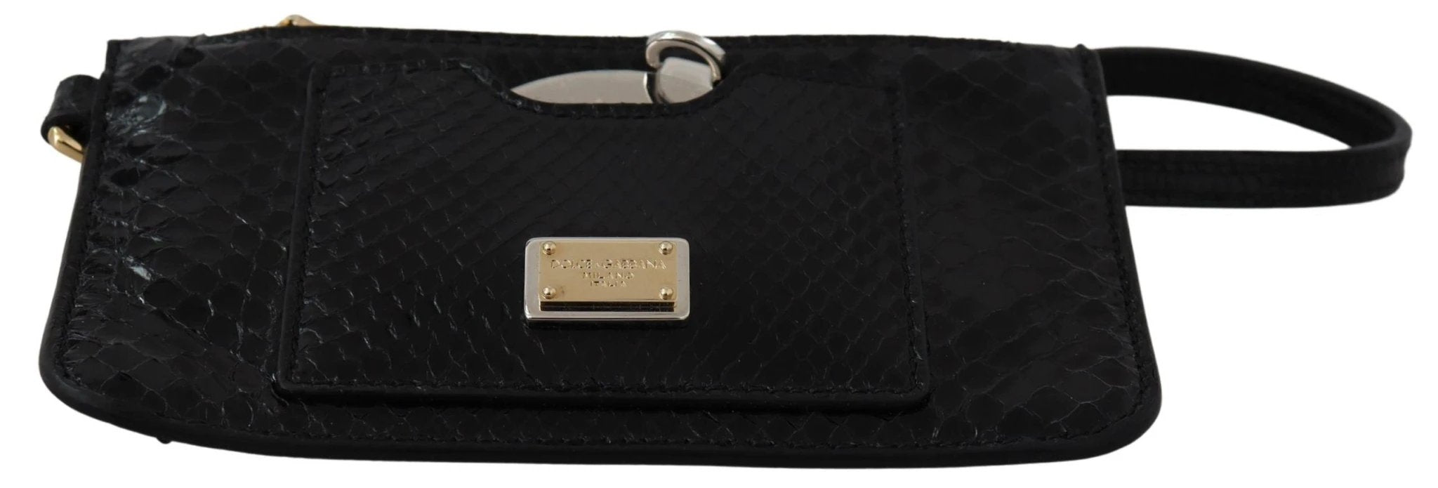 Dolce & Gabbana Black Leather Coin Purse Wristlet Mirror Agnese Wallet by Dolce & Gabbana