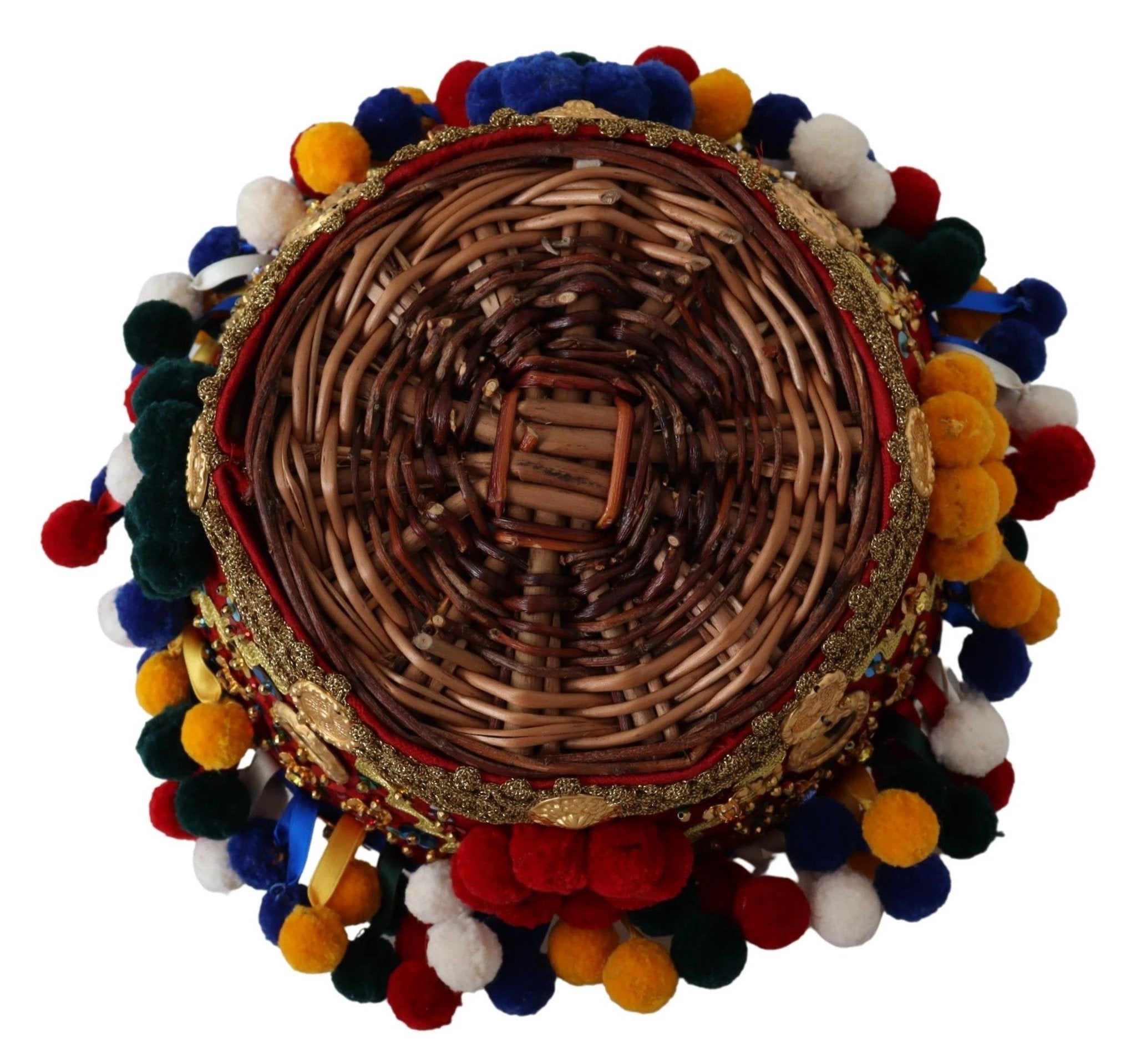 Dolce & Gabbana Multicolor Cotton Embellished Agnese Basket Tote Bag by Dolce & Gabbana