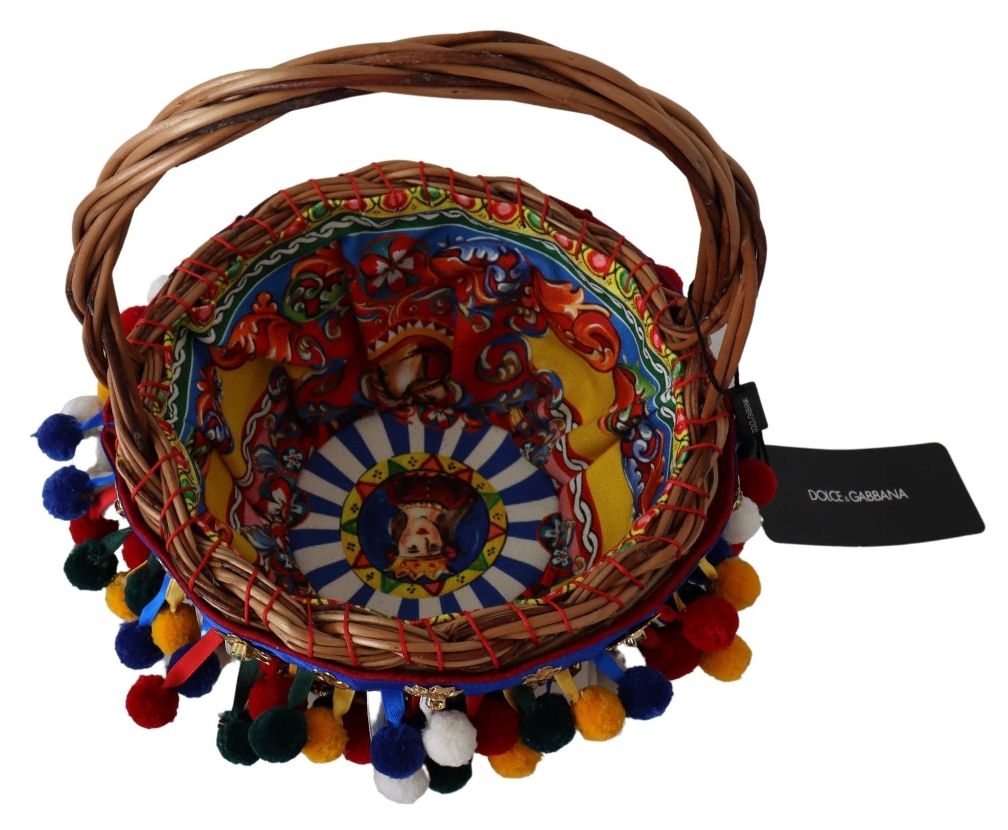 Dolce & Gabbana Multicolor Cotton Embellished Agnese Basket Tote Bag by Dolce & Gabbana