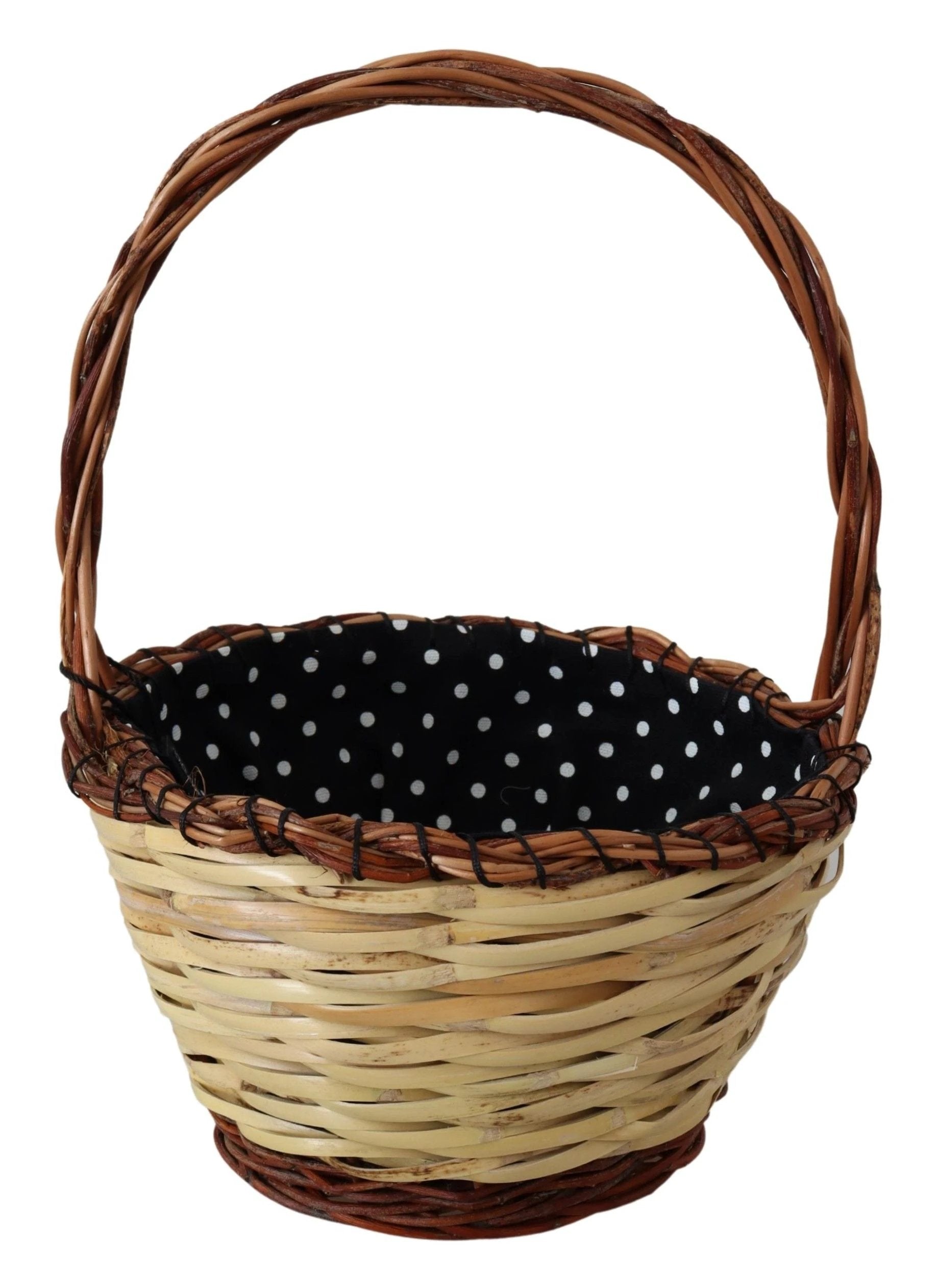 Dolce & Gabbana Beige Wood Wicker Rattan Basket Tote Bag by Dolce & Gabbana