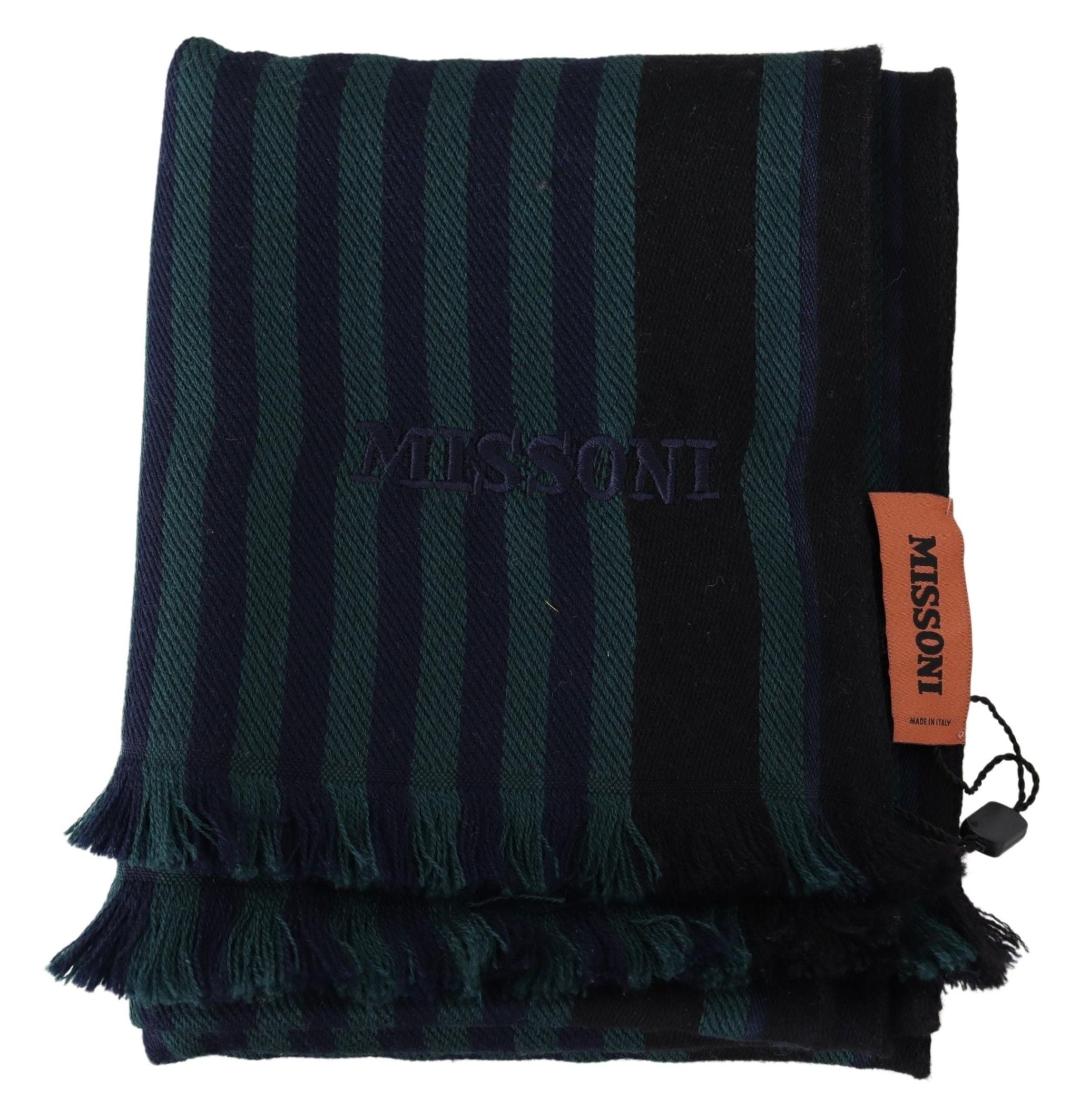 Missoni Multicolor Striped Wool Unisex Neck Wrap Shawl by Missoni
