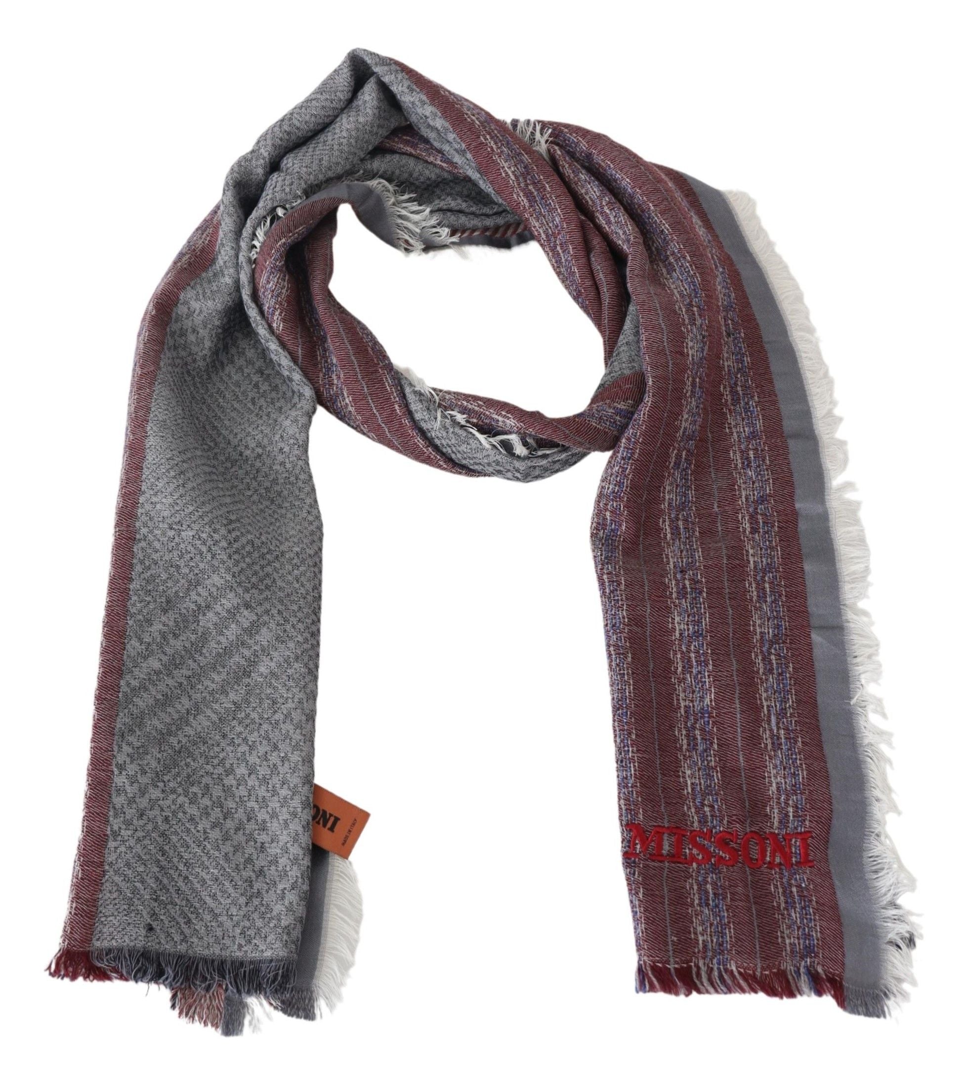 Missoni Multicolor Wool Striped Unisex Neck Wrap Shawl Scarf by Missoni