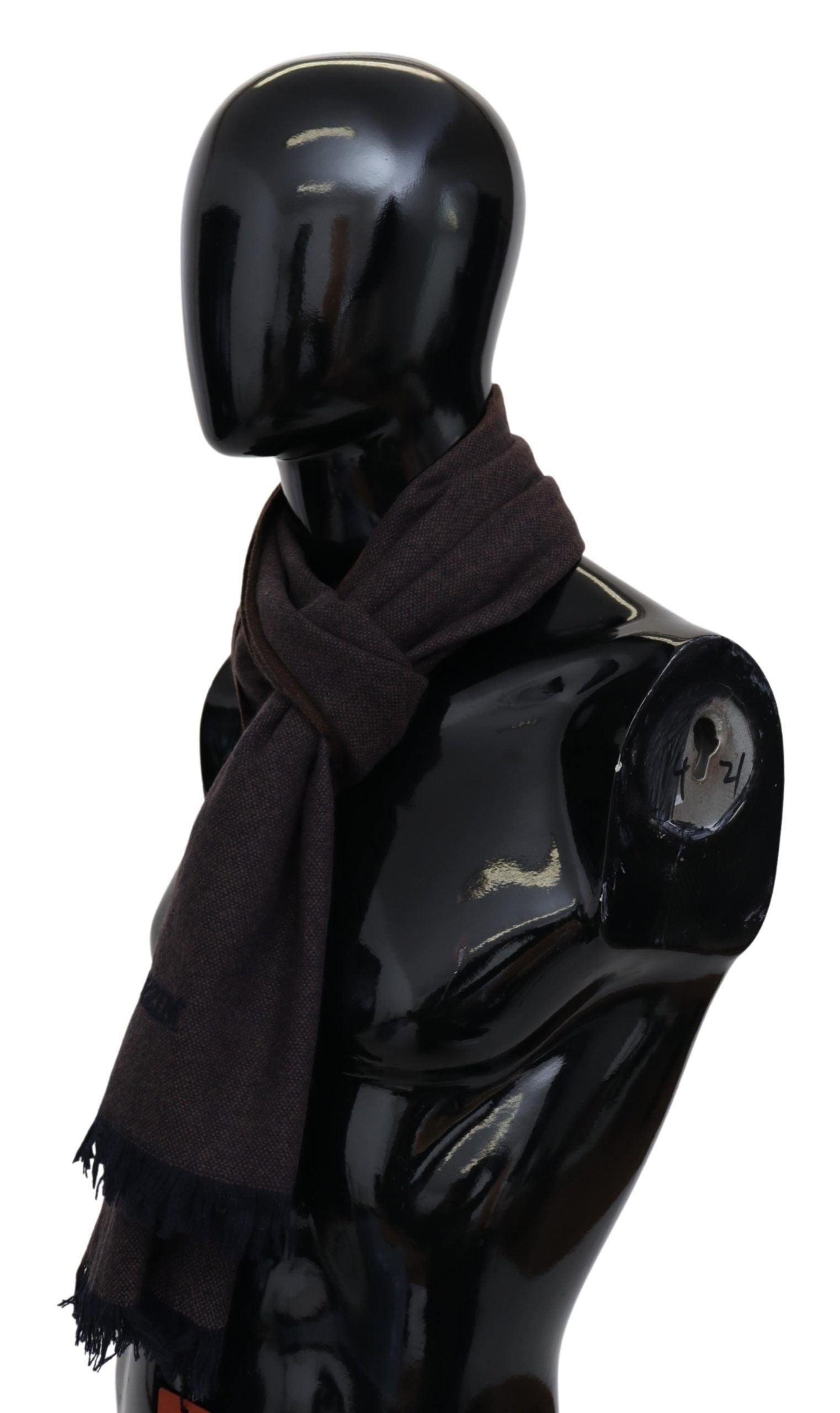 Missoni Brown 100% Cashmere Unisex Neck Wrap Fringes Scarf by Missoni