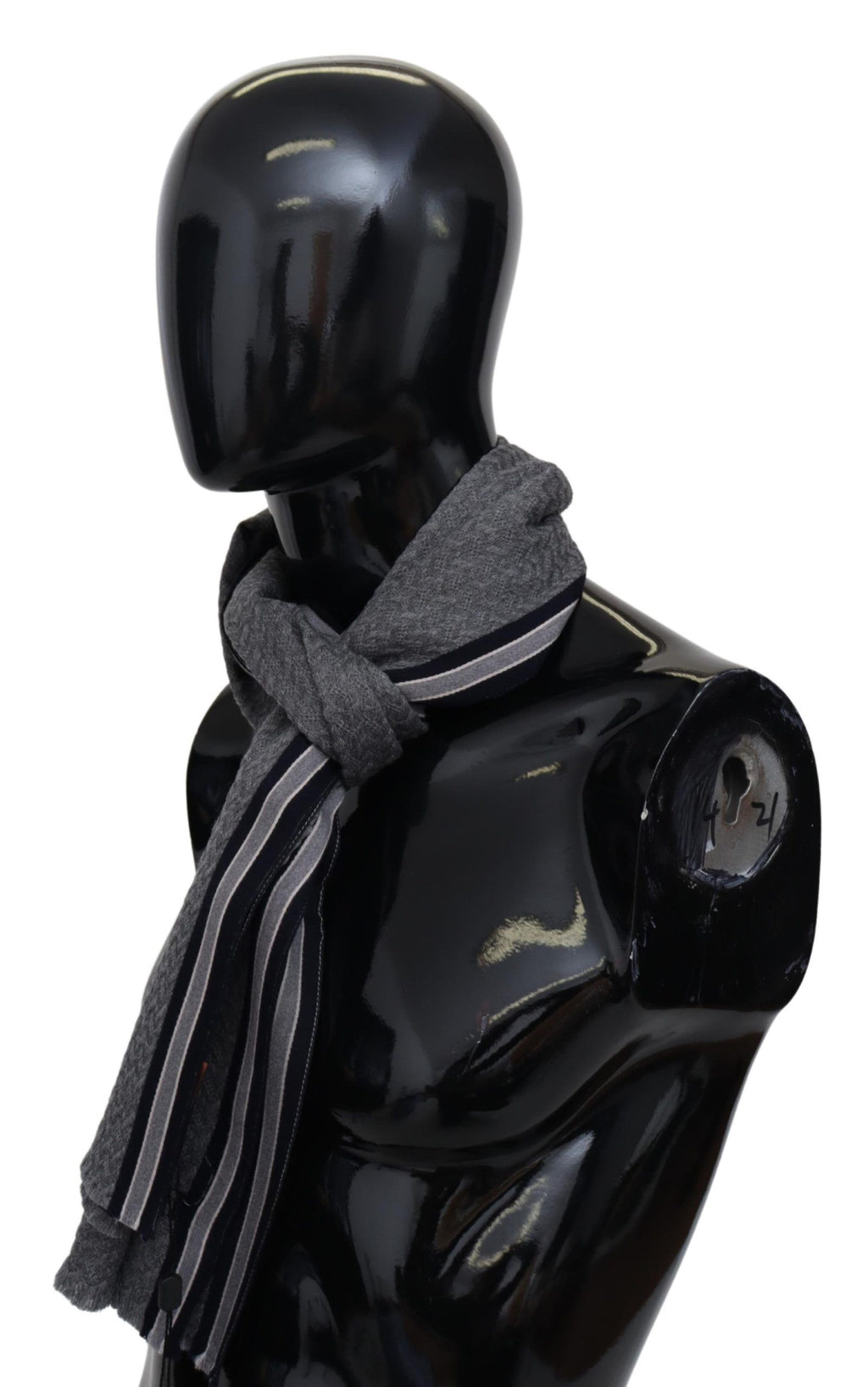 Missoni Gray Stripes Pattern 100% Wool Unisex Neck Wrap Scarf by Missoni