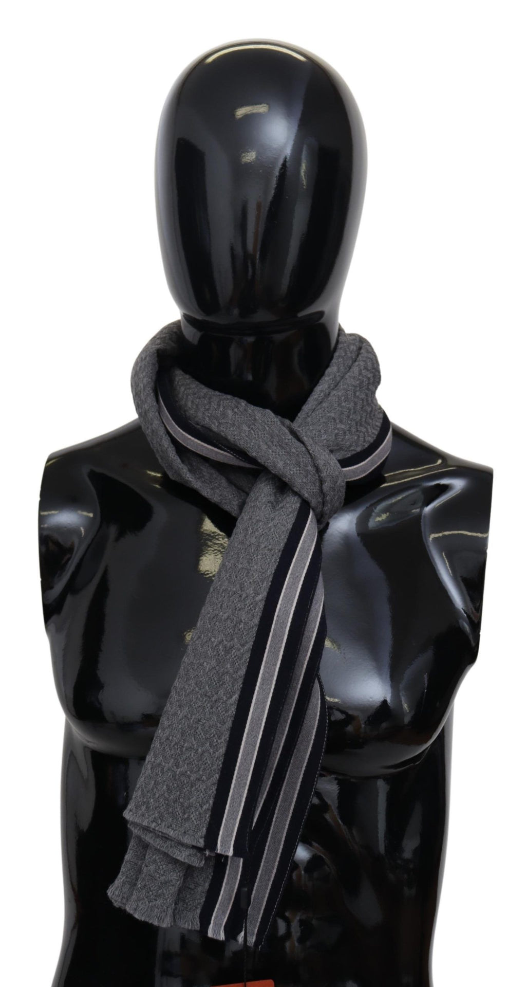 Missoni Gray Stripes Pattern 100% Wool Unisex Neck Wrap Scarf by Missoni