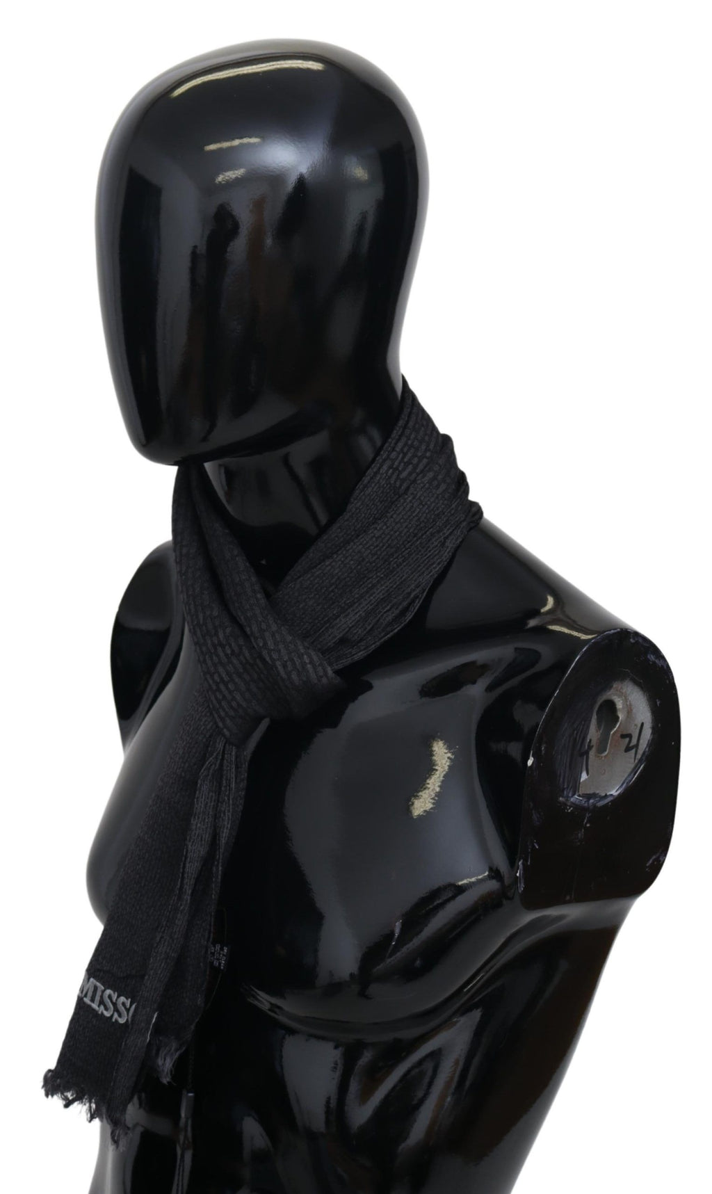 Missoni Black Wool Knit Unisex Neck Wrap Scarf by Missoni