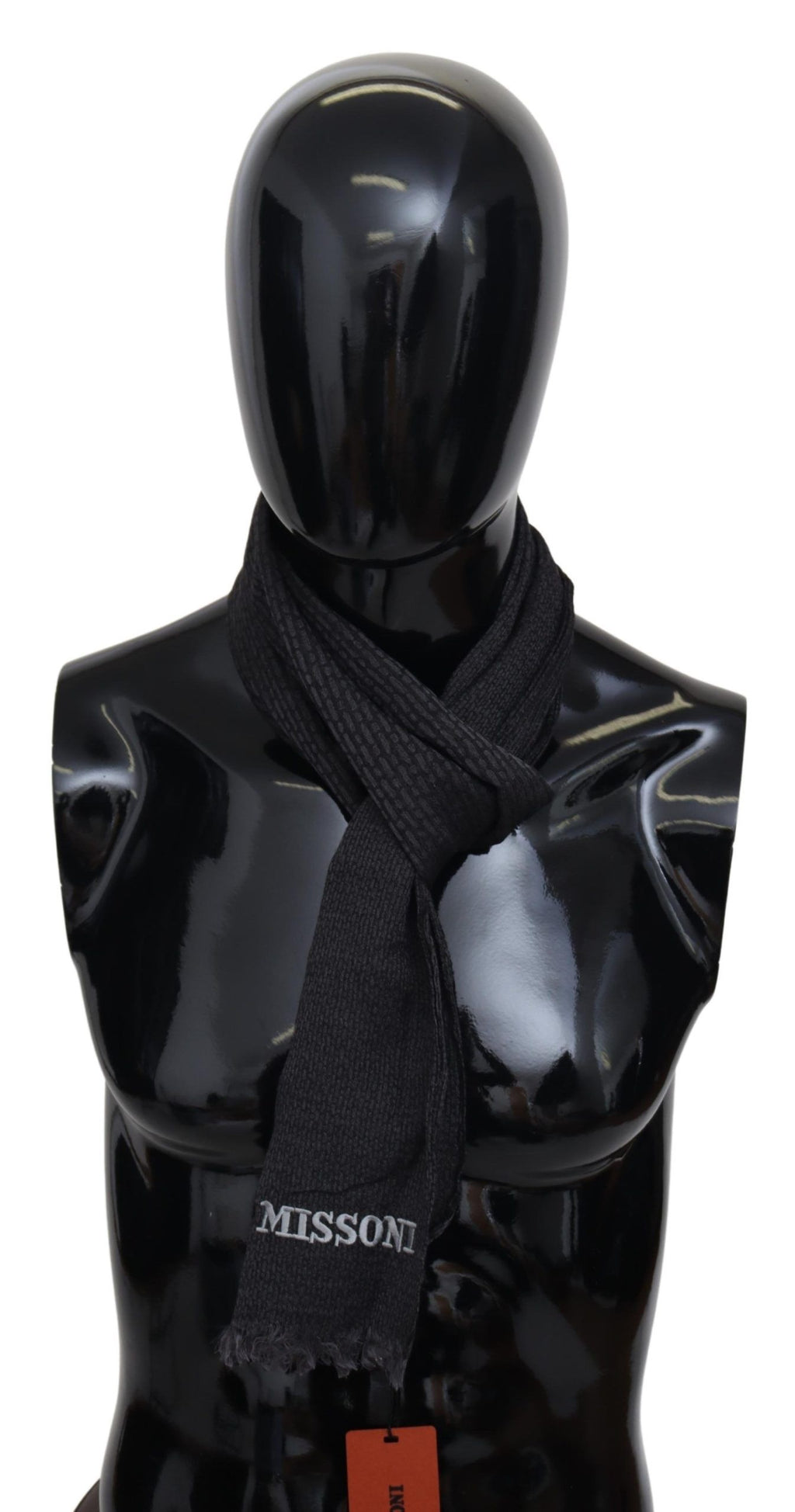 Missoni Black Wool Knit Unisex Neck Wrap Scarf by Missoni