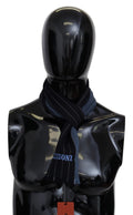 Missoni Black Blue Striped Wool Unisex Wrap scarf by Missoni